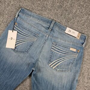7 For All Mankind Dojo Jeans Womens 29 Blue Original Trouser Short Inseam NWT